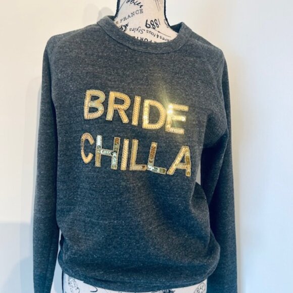 CLEARANCE! Bow & Drape "Bride Zilla" Sequined Pullover Sweater, Ladies Size M - Picture 3 of 8